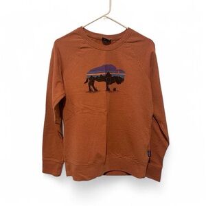Patagonia Buffalo Sweatshirt Size Small Orange Pullover
